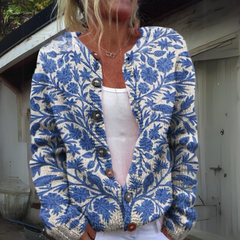 Pretty Floral Long Cardigan Sweater