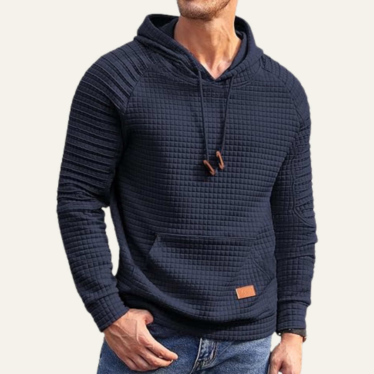 Comfortable Men's Breathable Waffle Jumper Sweater