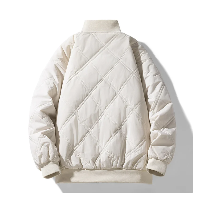 Warm Faux Fur Lined Quilted Bomber Coat