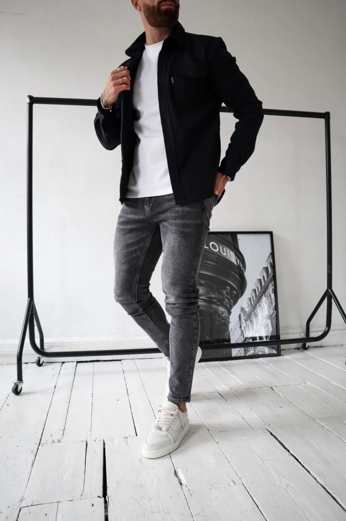 Classic Button Front Mens Jacket with Pocket