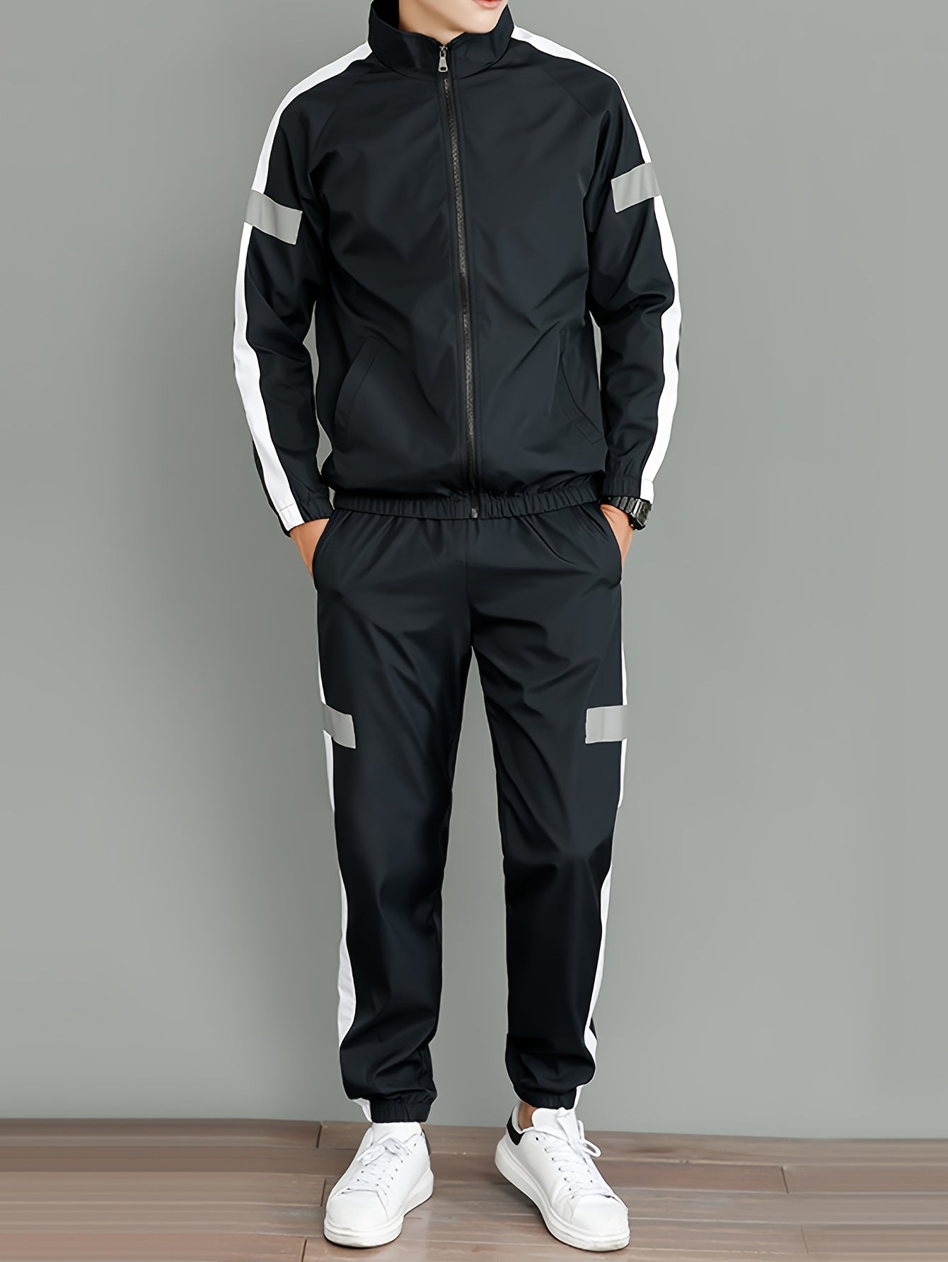 Men's Athletic Fleece Tracksuit with Pockets