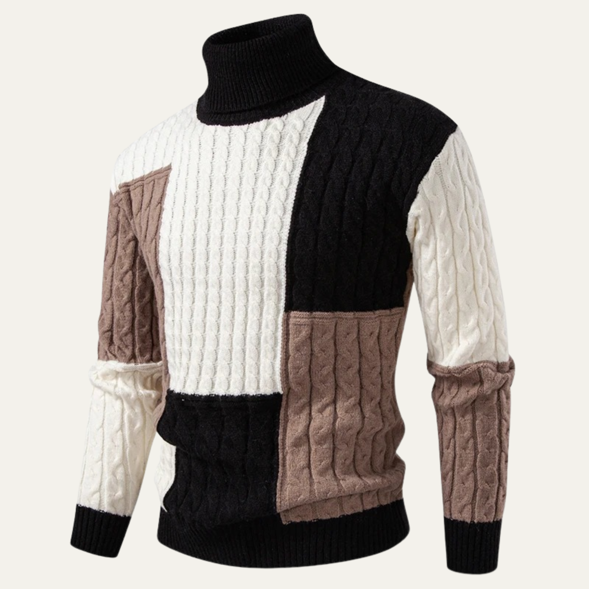 Colourful Men's Multi Knit Turtleneck Sweater