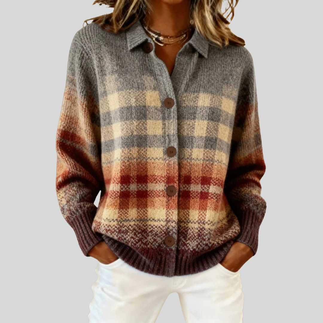 Cozy Plaid Open Front Cardigan - OutfitLondon