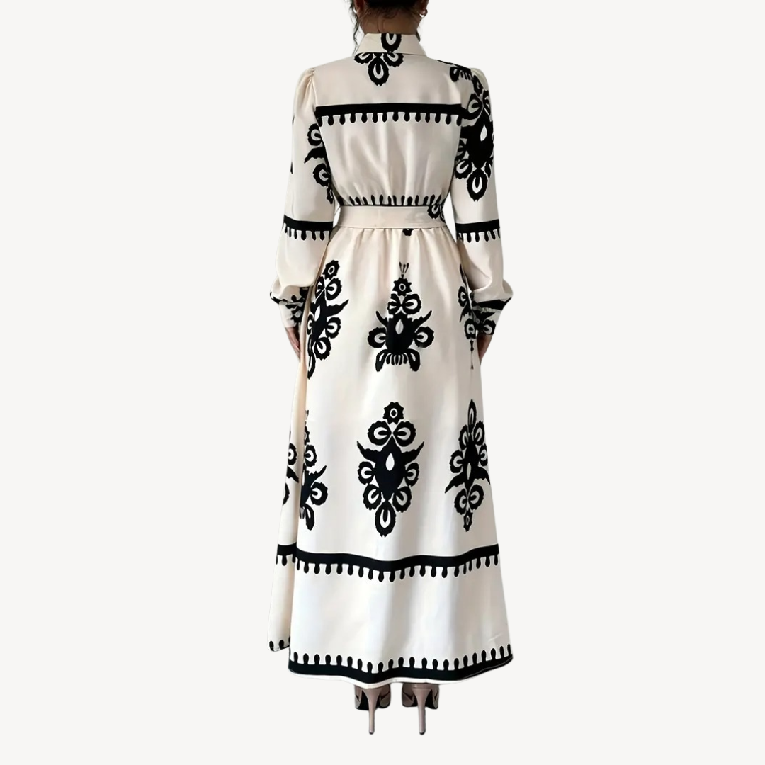 Classic Floral Long Summer Dress for Ladies