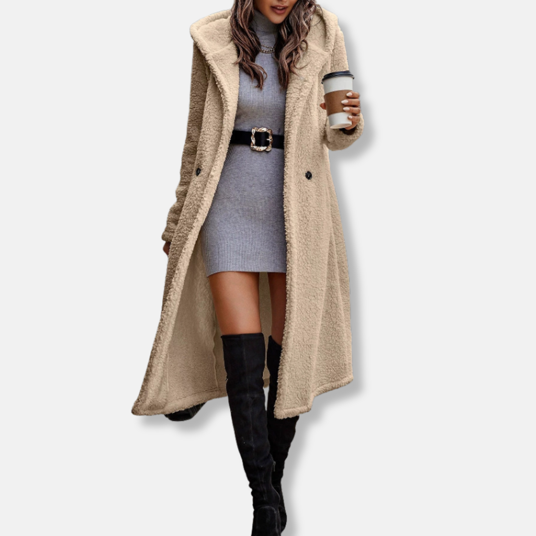 Soft Hooded Women's Fleece Coat Relaxed Fit