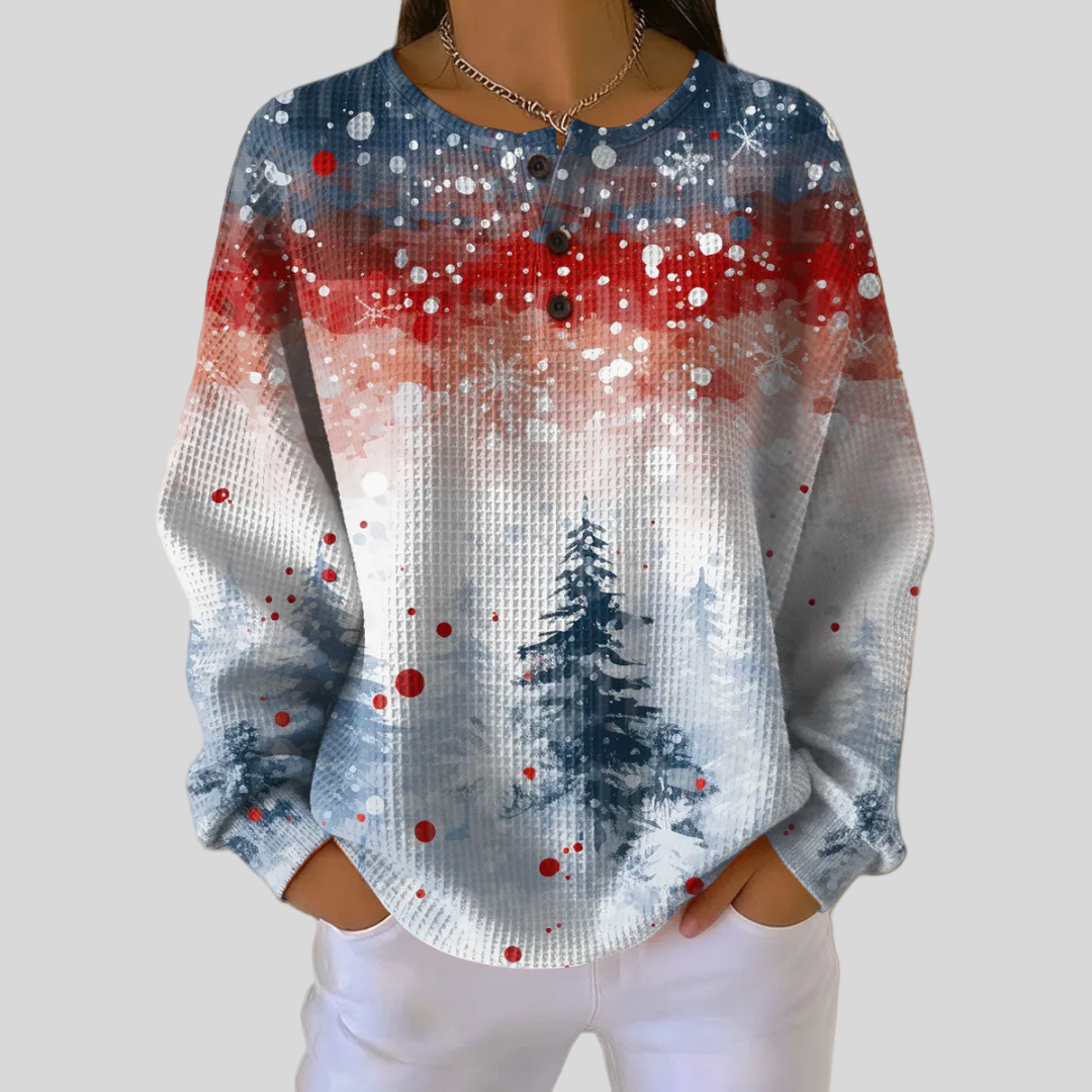 Cozy Holiday Sweater with Fun Tree Design - OutfitLondon