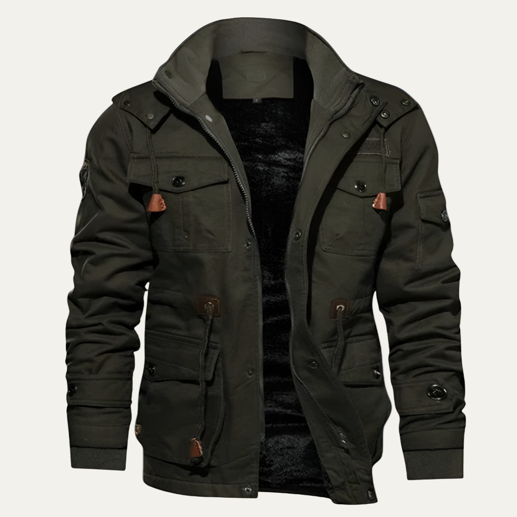 Warm Insulated Cargo Coat for Men