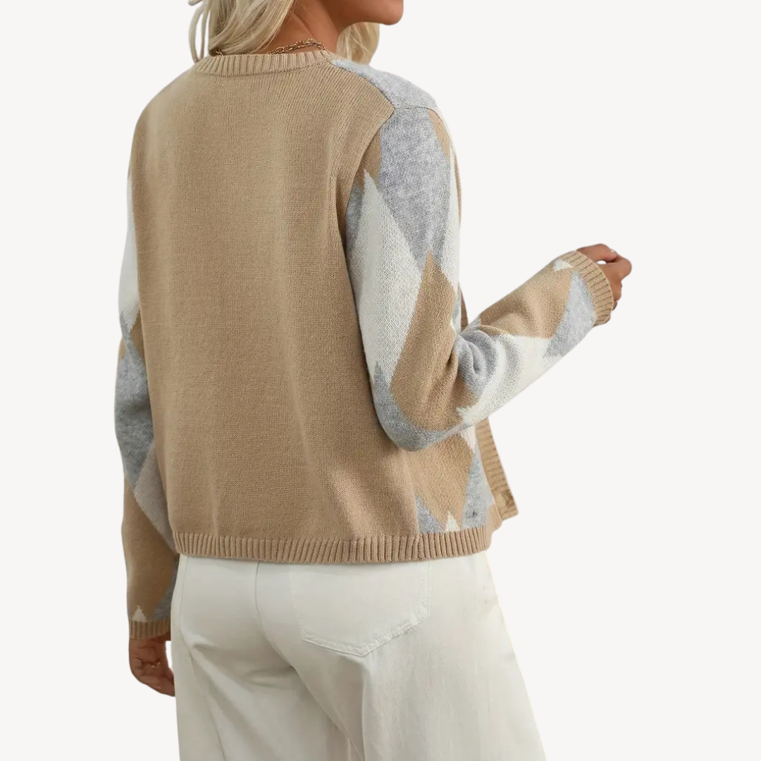 Classic Knit Pattern Women's Cardigan Sweater