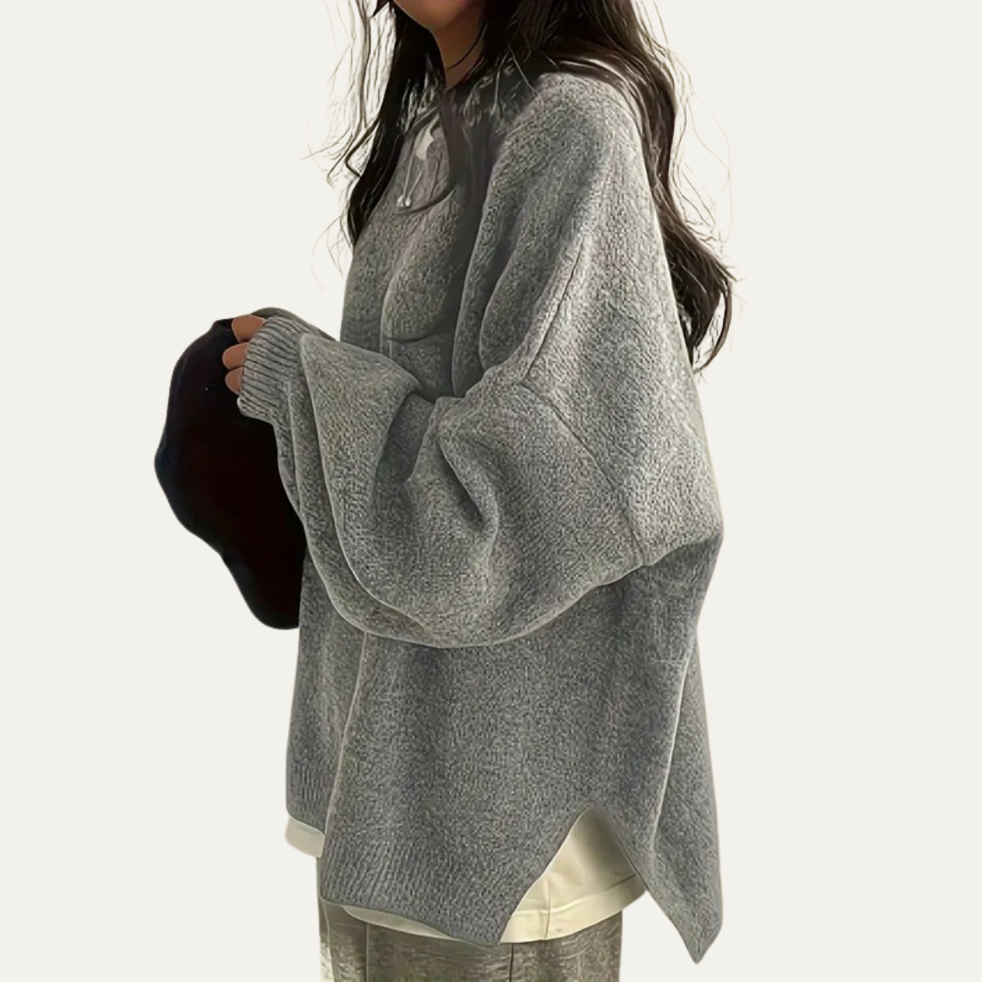 Soft Oversized Crew Neck Knit Sweater