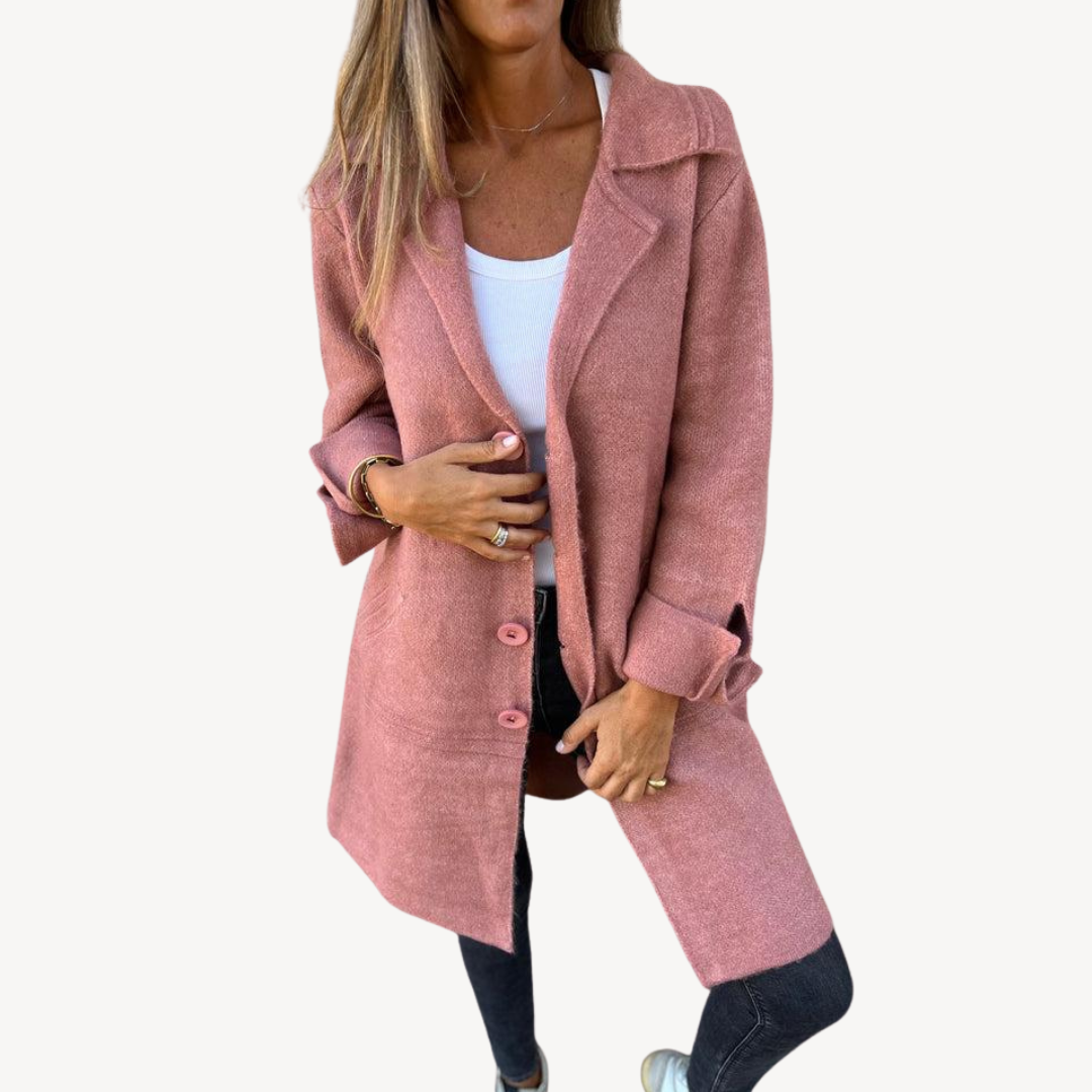 Ladies Warm Winter Overcoat with Buttons