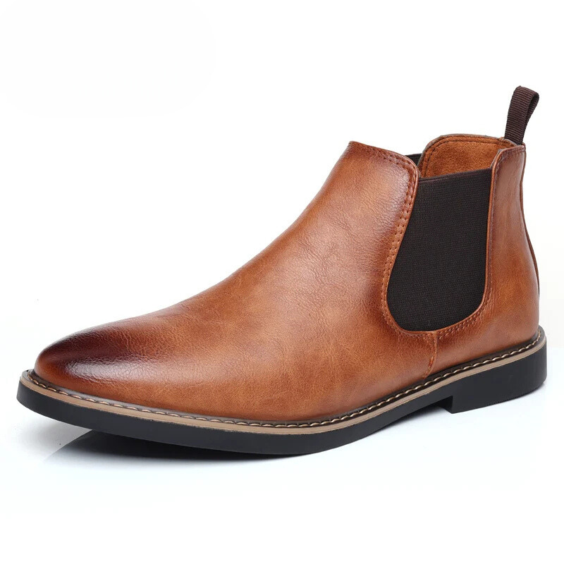 Trendy Mens Black Vegan Ankle Boots