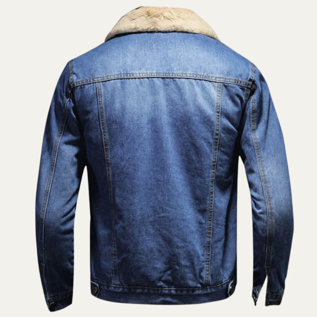 Men's Soft Corduroy Bomber Jacket with Faux Fur Collar