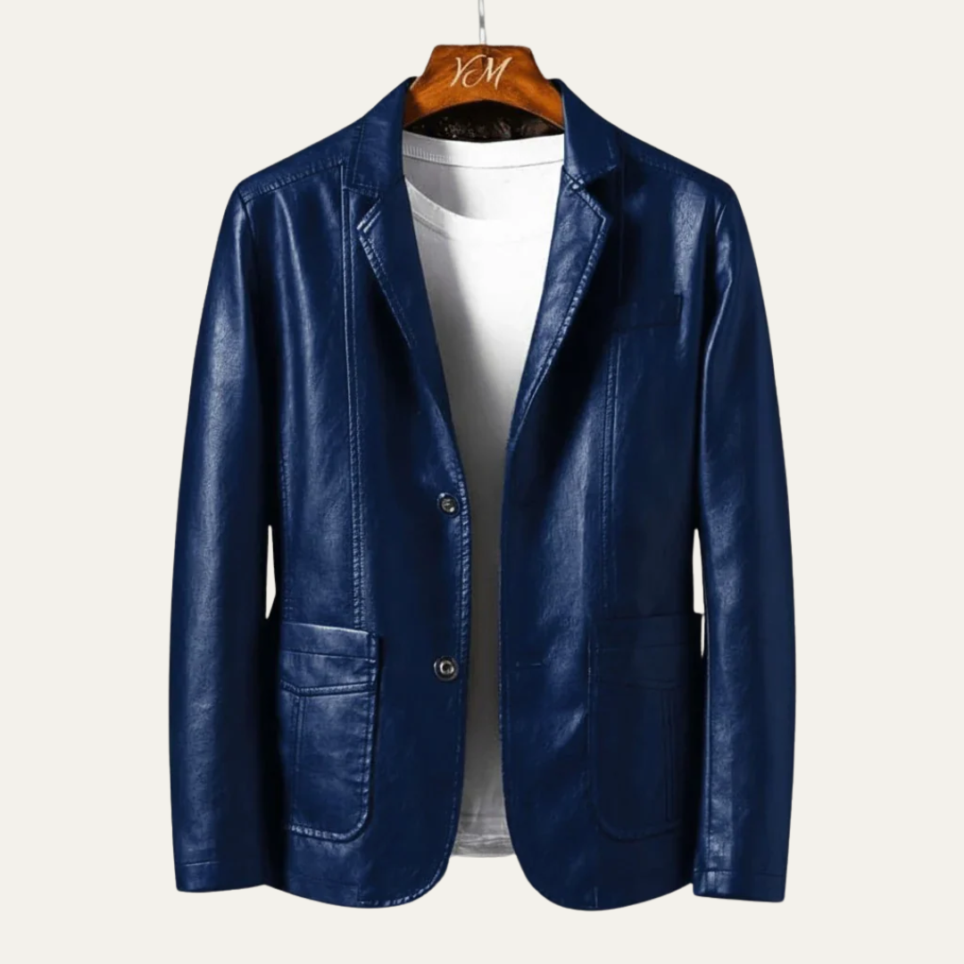 Men's Slim Fit Faux Leather Jacket
