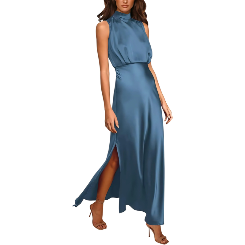Elegant Floor Length Satin Evening Dress