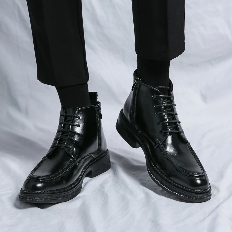 Luxury Synthetic Leather Chelsea Boots for Men