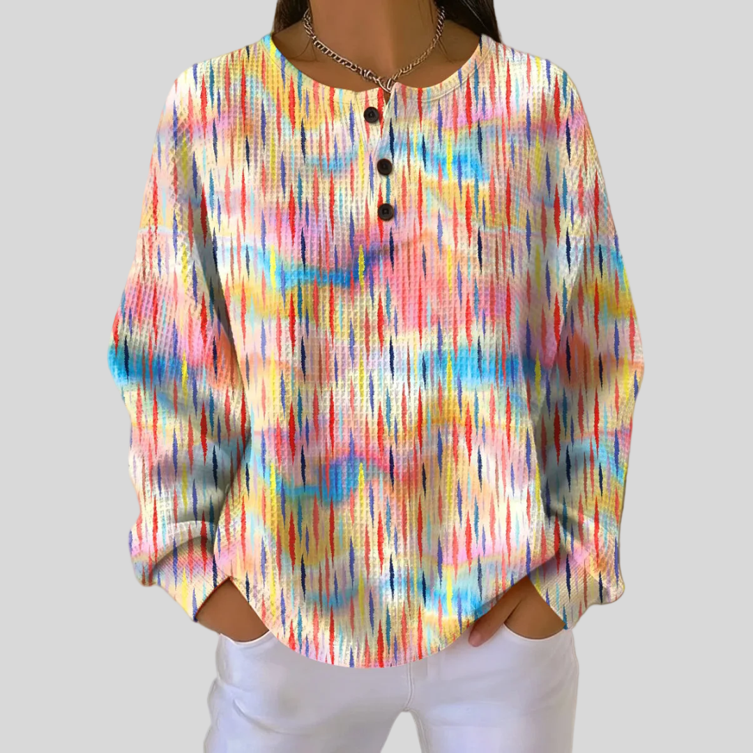 Vibrant Water Drop Crew Neck Sweater - OutfitLondon