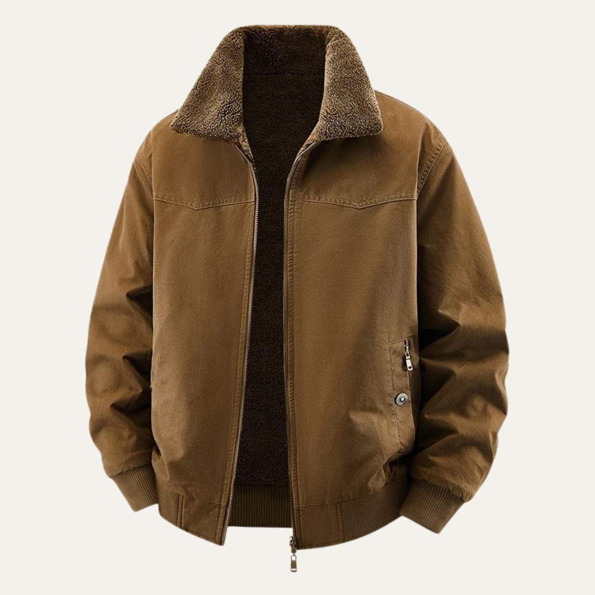 Warm Reversible Men's Fleece Bomber Jacket