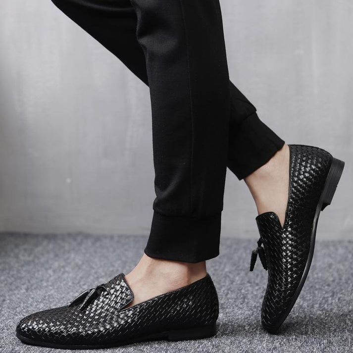 Men's Stylish Woven Tassel Loafers