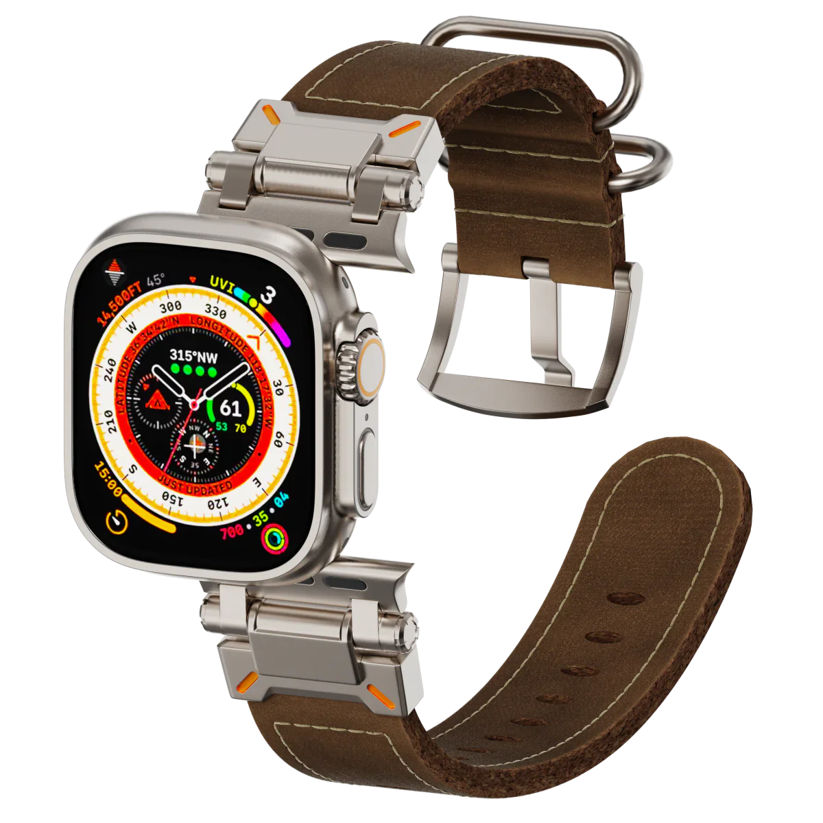 Rugged Military Style Leather Apple Watch Strap - OutfitLondon