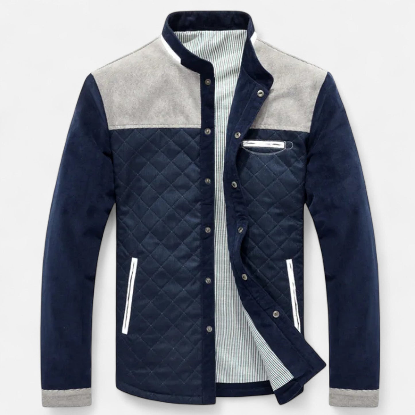Men's Fitted Patch Leather Biker Jacket