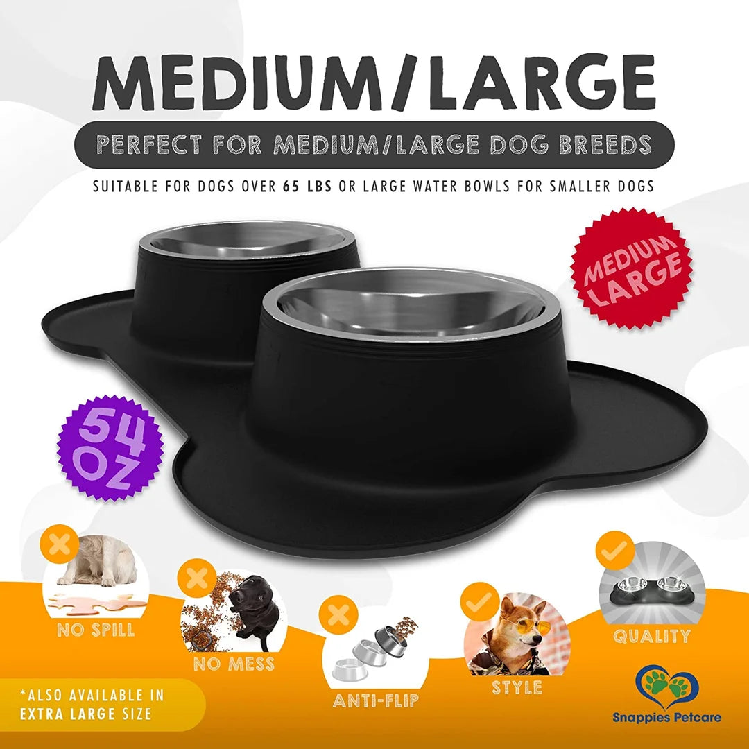 Double Dog Water Food Bowls