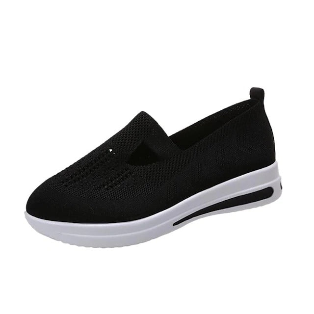 Women's Flyknit Flat Heel Round Toe Casual Walking Shoes