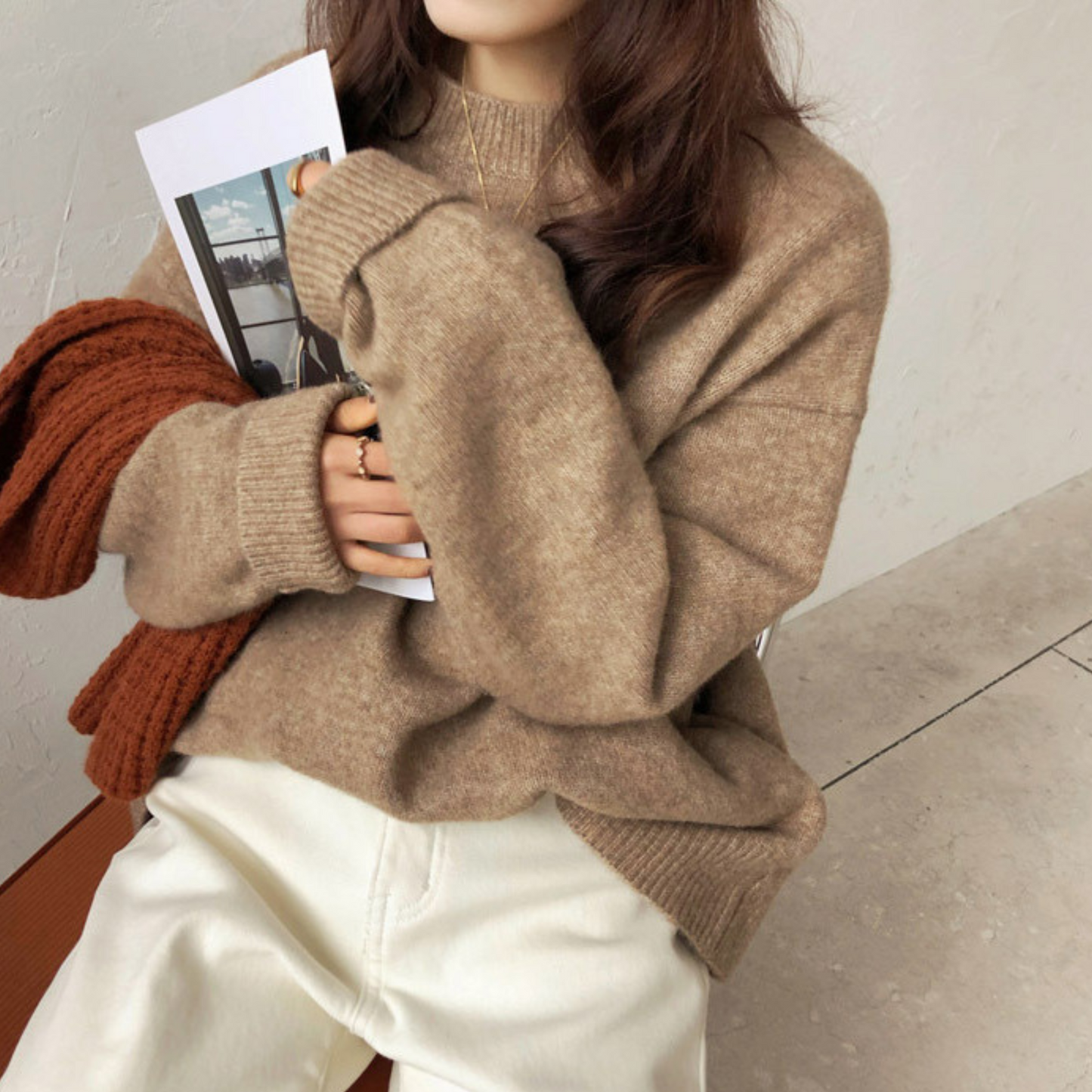 Comfy Crew Neck Long Sleeve Sweater
