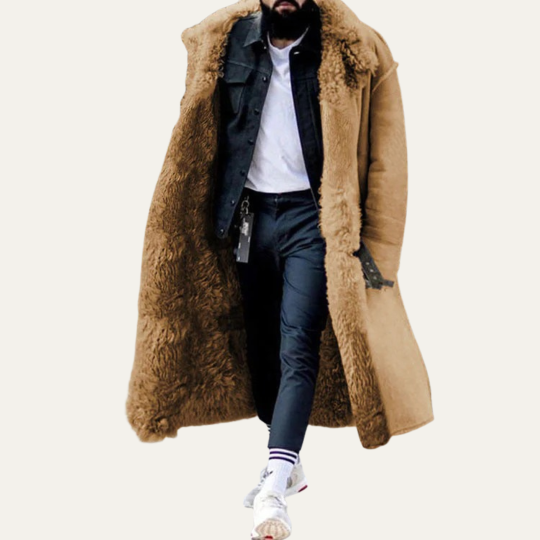 Warm Faux Fur Parka Coat for Men