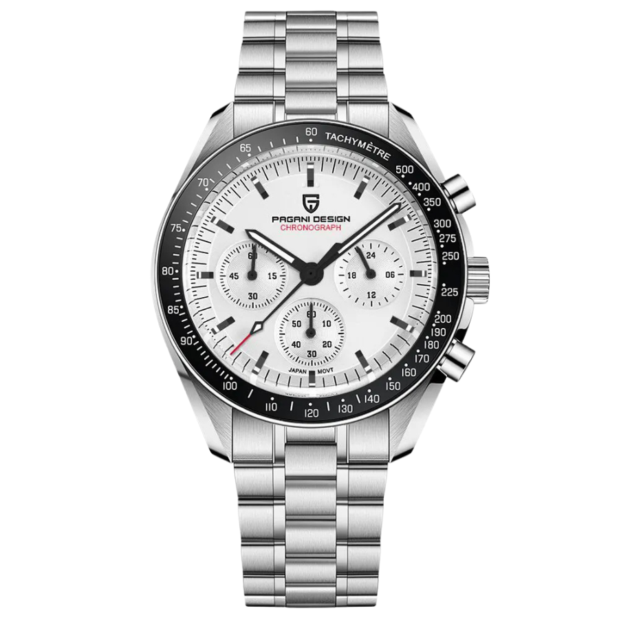 OutfitLondon Men's Chronograph Watch Stainless Steel Waterproof