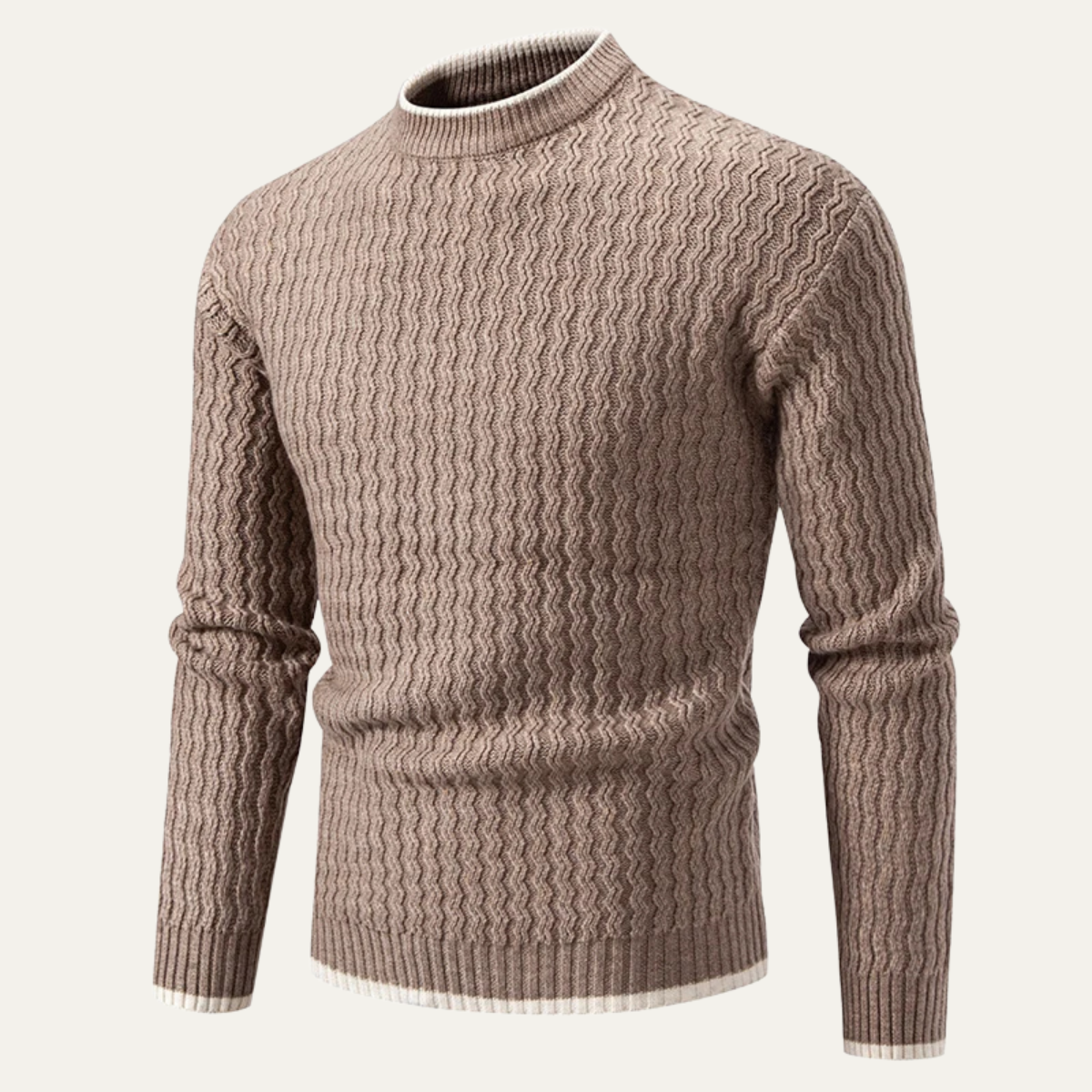 Men's Cozy Cable Knit Crew Neck Sweater
