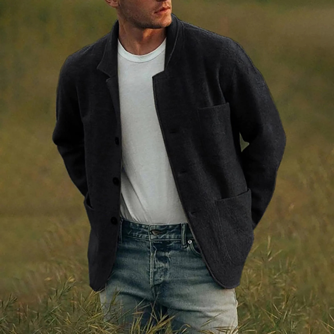 Relaxed Fit Men's Button Jacket