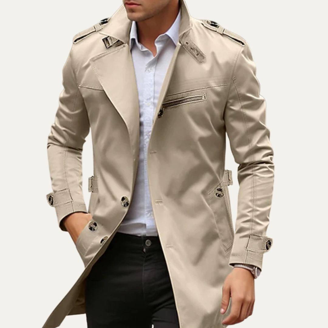 Classic Waterproof Mens Trench Overcoat