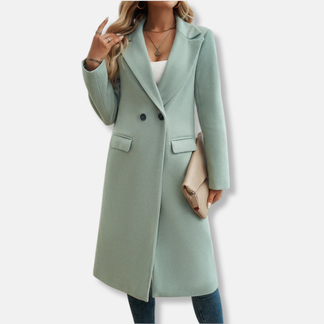 Classic Double Breasted Wool Overcoat for Women