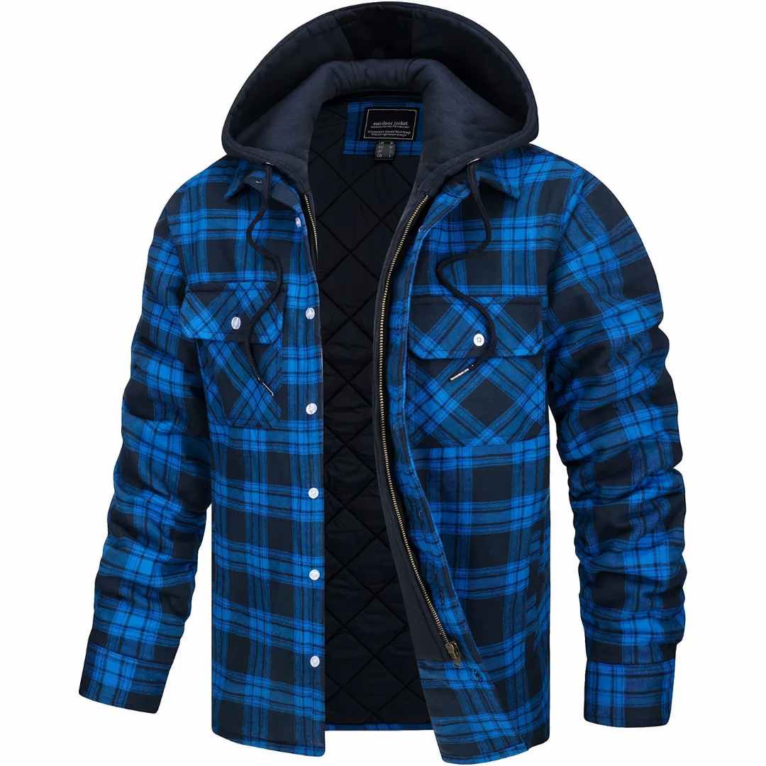 Rugged Plaid Hooded Flannel Jacket