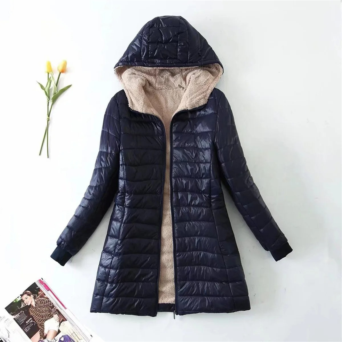 Cozy Ladies Insulated Parka Coat with Hood