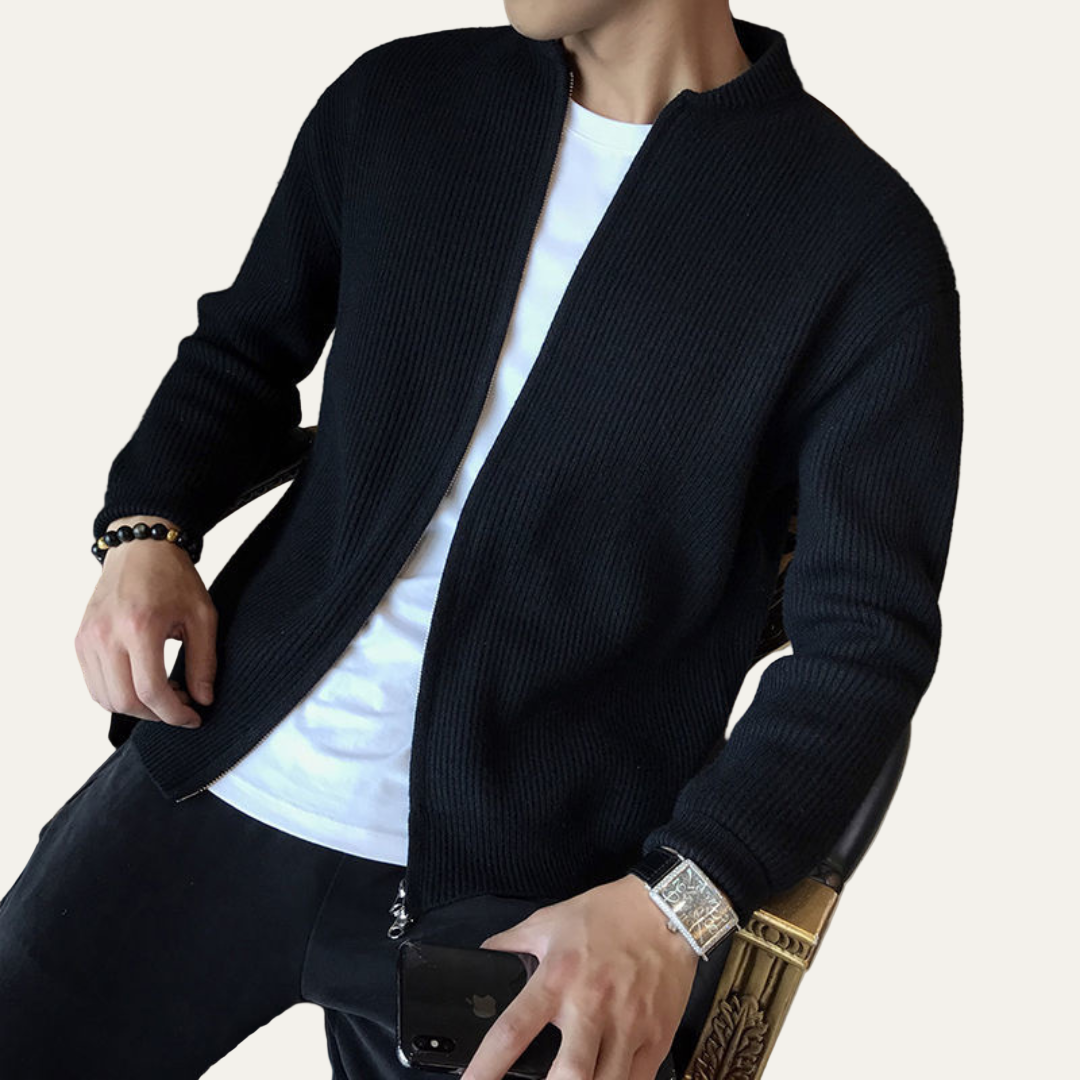 Classic Men's Zip Up Knitted Sweater