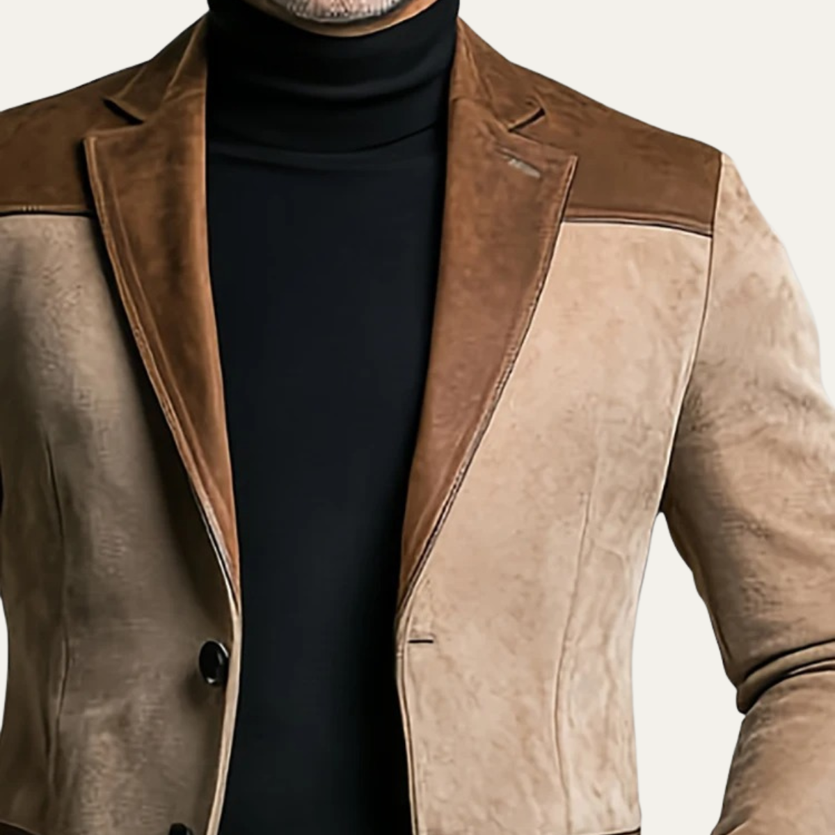 Men's Classic Slim Fit Tan Suede Blazer Jacket