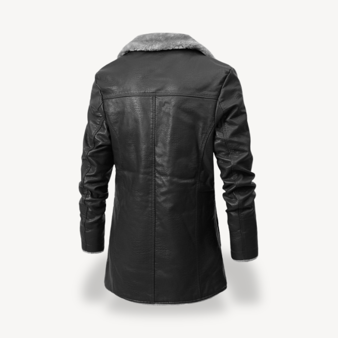 Synthetic Leather Biker Jacket Men