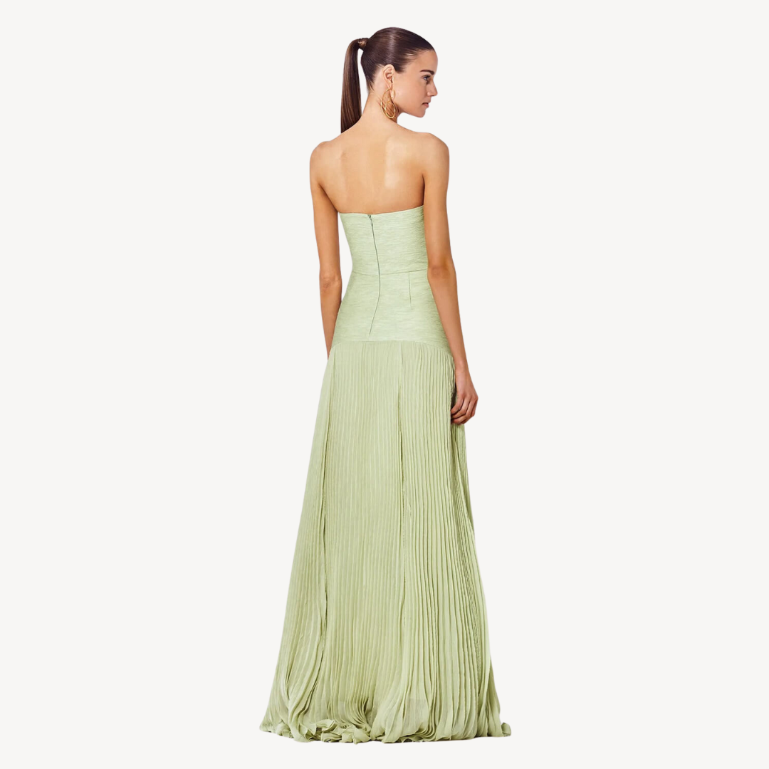 Elegant Emerald Off Shoulder Evening Dress