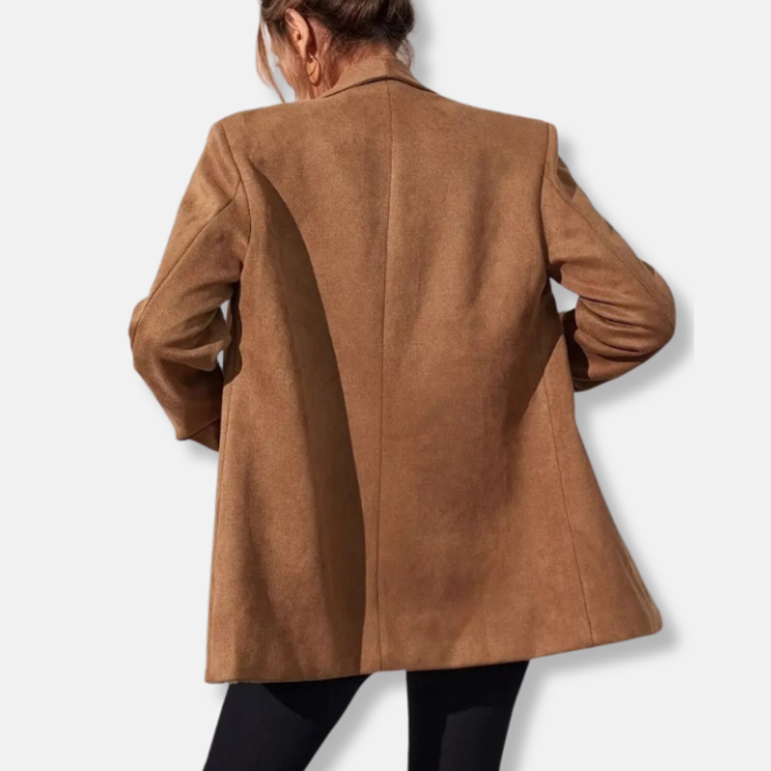 Relaxed Fit Long Open Front Women's Blazer