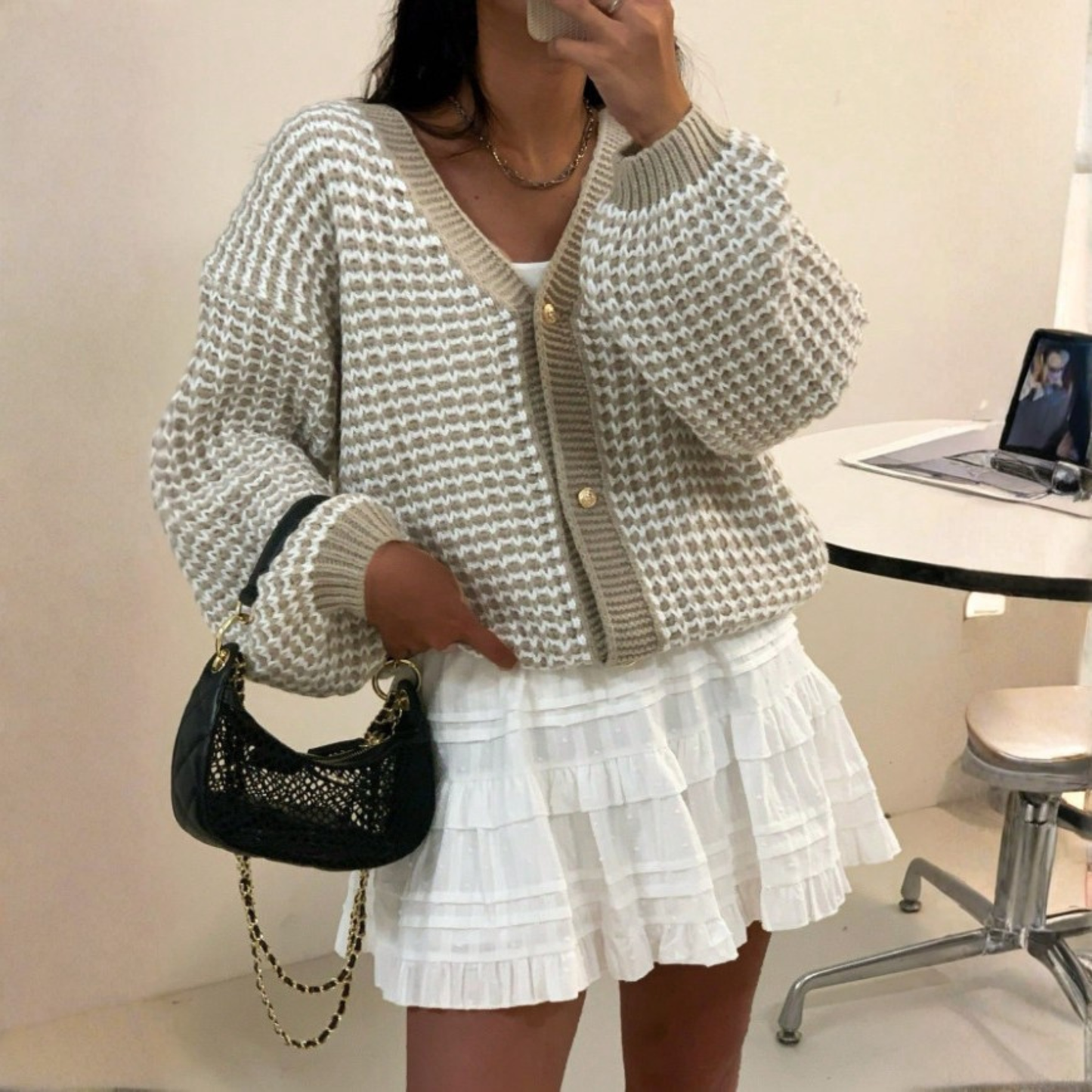 Women's Soft V-Neck Long Sleeve Cardigan Sweater