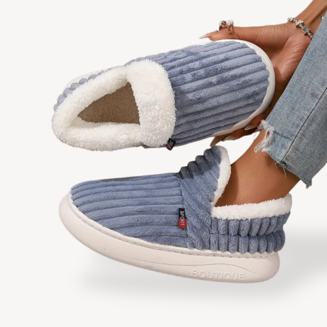 Cozy Women's Plush Insulated Corduroy Slippers Boots
