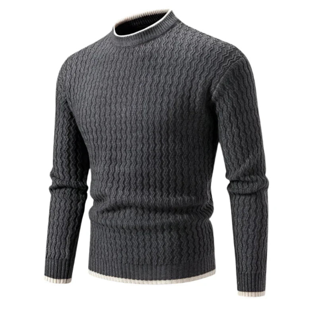 Relaxed Fit Textured Crew Sweater