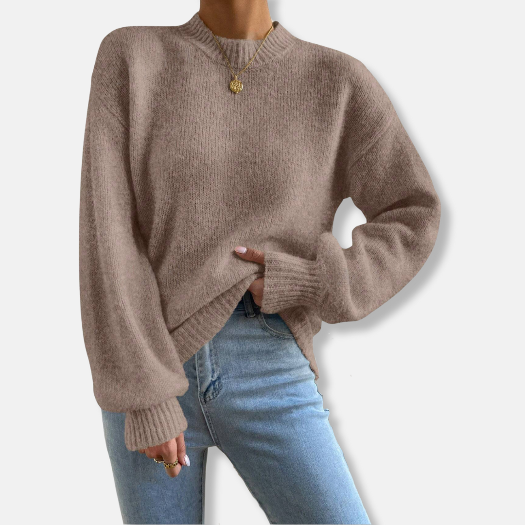 Comfortable Crew Neck Wool Sweater for Women