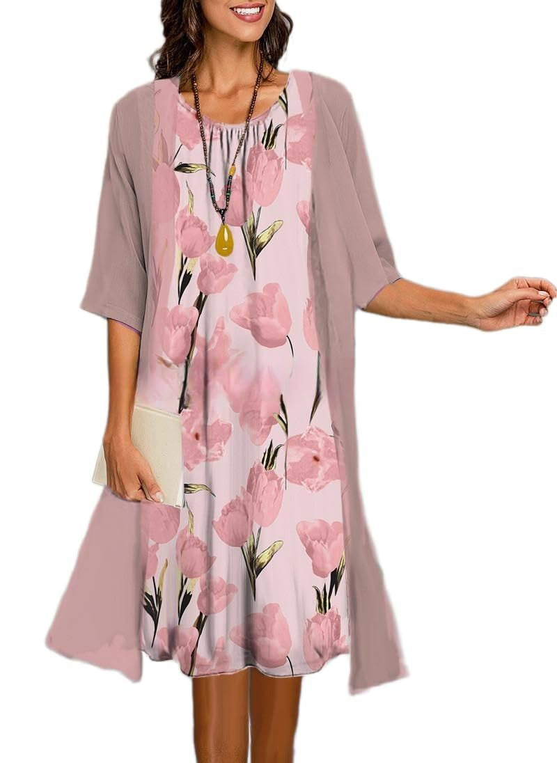 Women's Maxi Dress with Coordinating Waistcoat - OutfitLondon