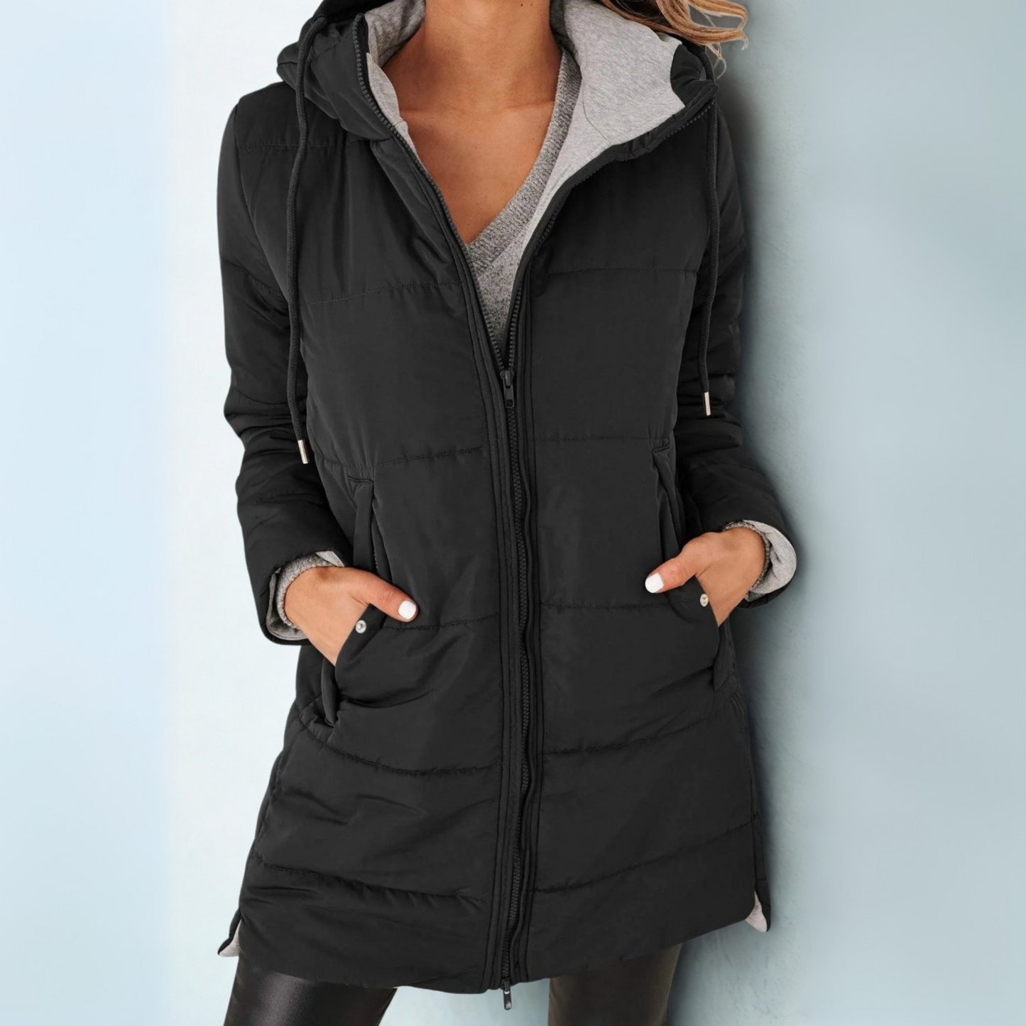 Warm Lightweight Down Filled Hooded Jacket