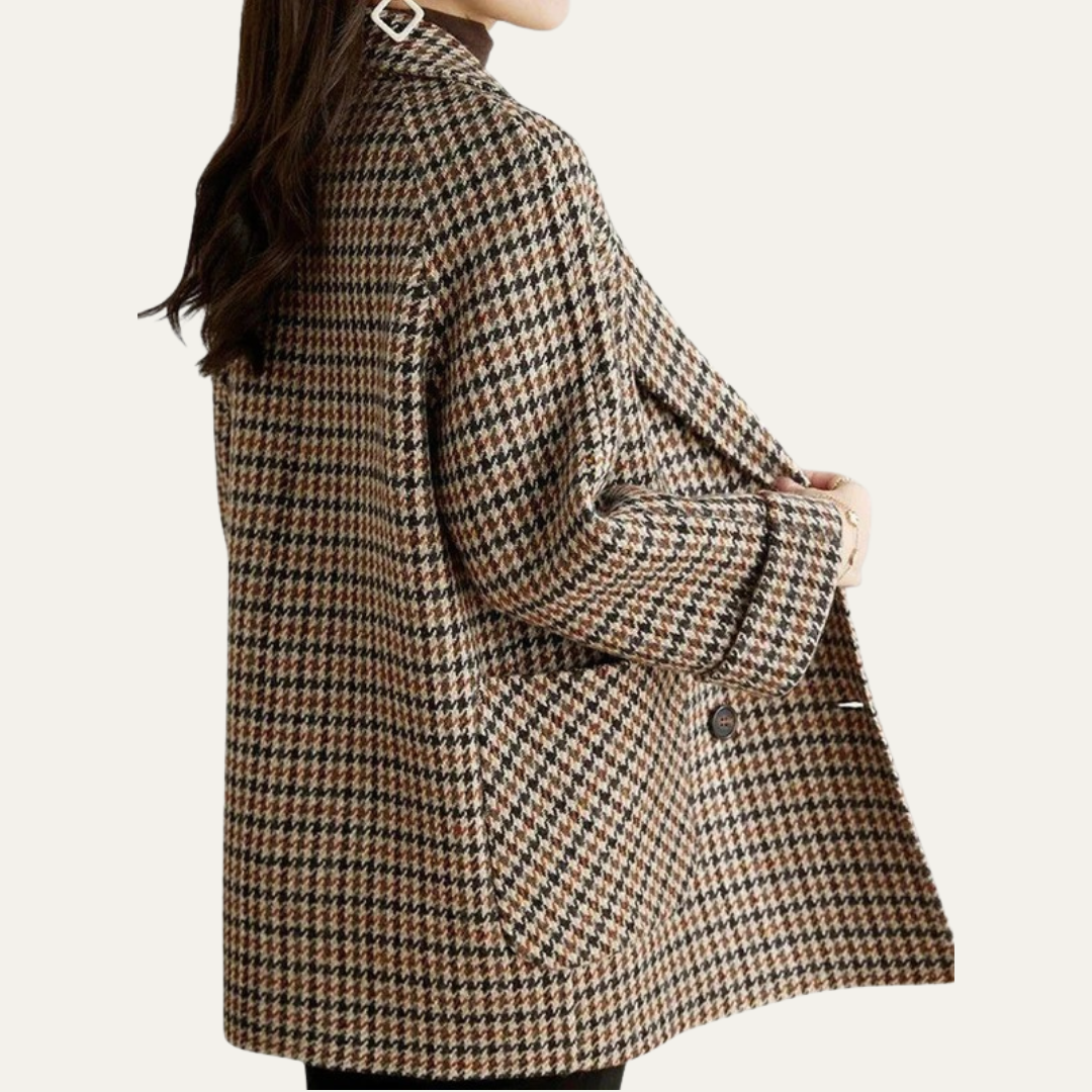 Timeless Houndstooth Trench Coat
