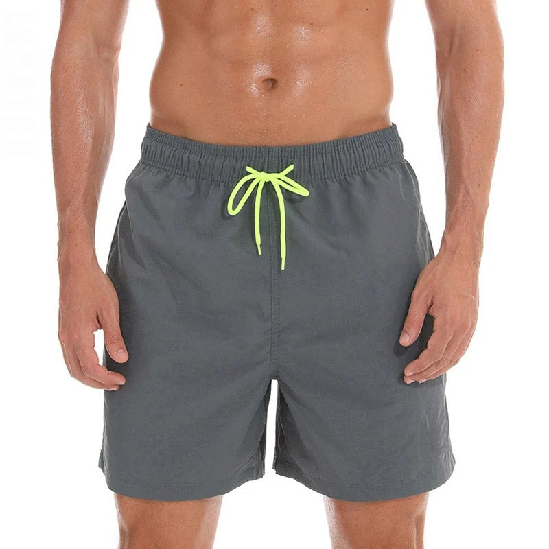 Men's Beach Swim Trunks with Colorful Drawstring