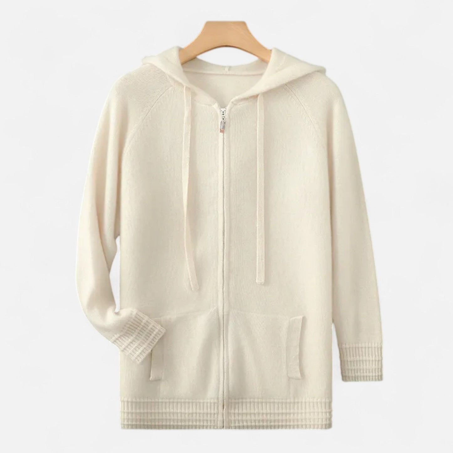 Soft Knit Hoodie Zip Up Sweater