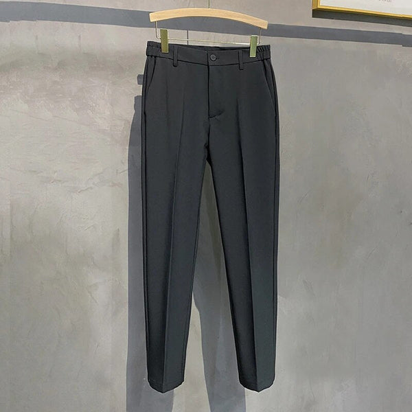 Relaxed Fit Mens Stretch Waist Smart Pants